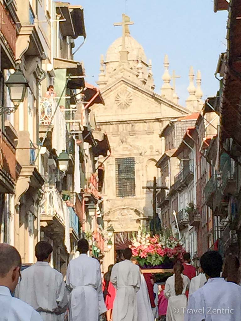 church procession sunday service porto portugal