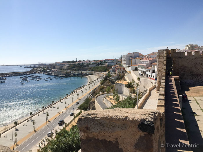 port, city and fort view, Sines