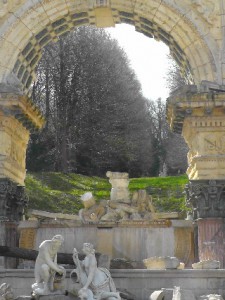 Statues in park of palace schloss schoenbrunn