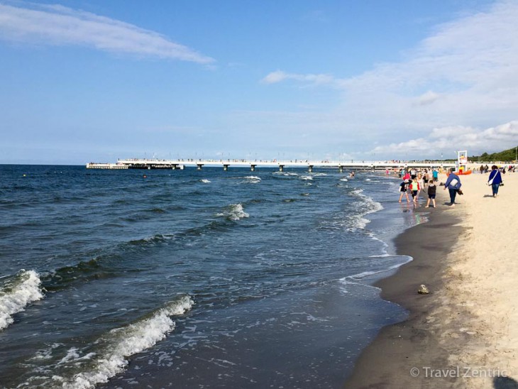 Kolobrzeg Beach Seabridge Poland seaside resort Polen