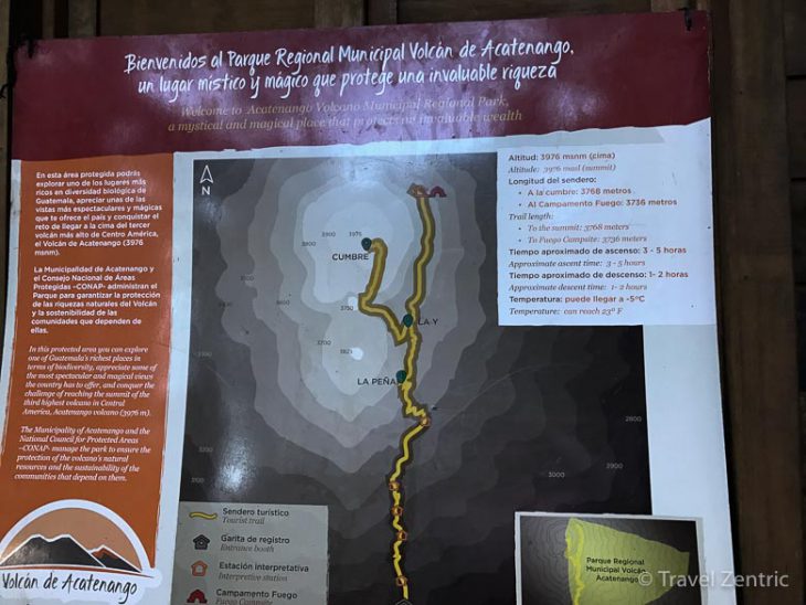 volcano acatenango map guatemala